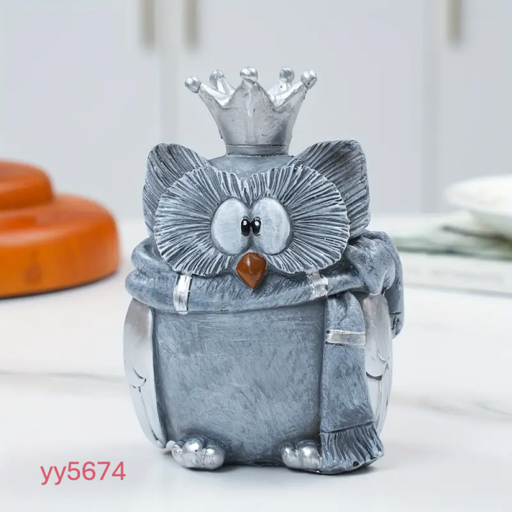  YY5764 Taçlı Baykuş Biblo Silikon Kalıp • El Yapımı Eğlenceli Dekor Kalıbı • Hediyelik ve Koleksiyonluk Figür!