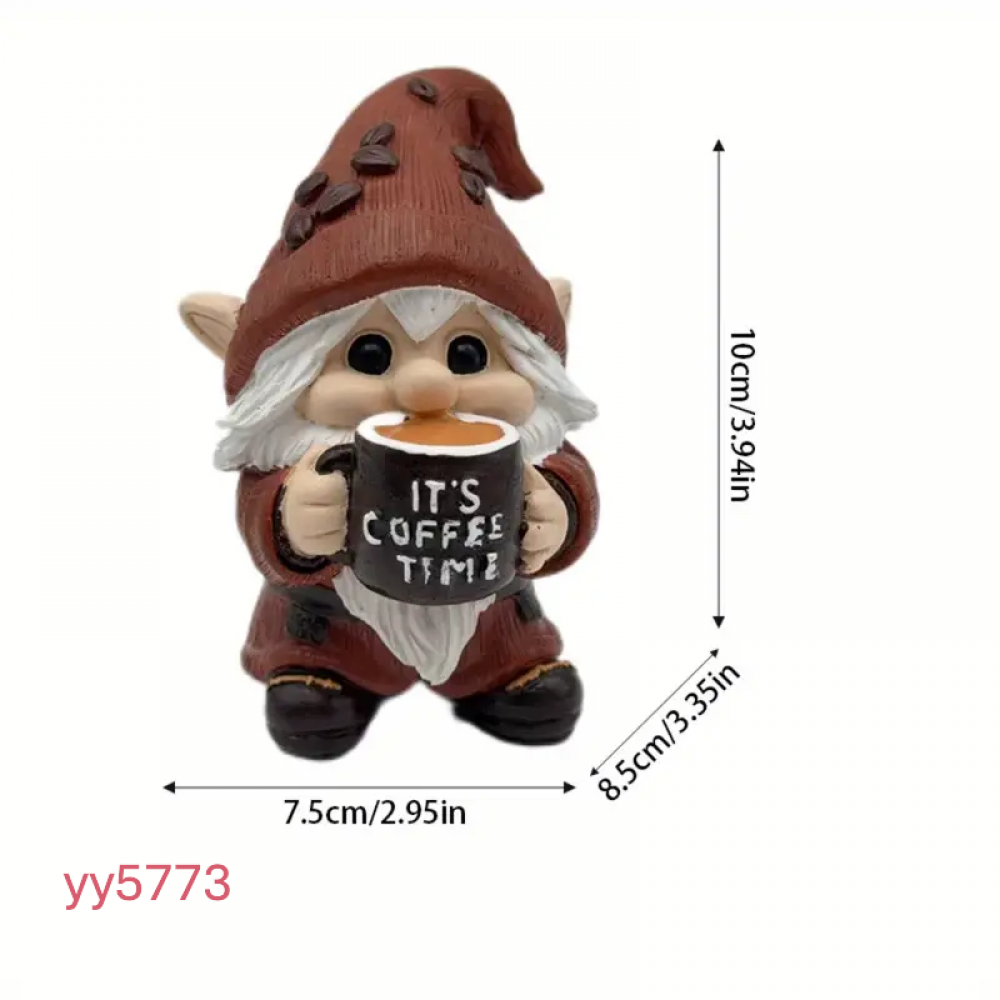  YY5773 Kahve Kupalı Cüce Biblo Silikon Kalıp • El Yapımı Dekoratif Obje Kalıbı • Hediye ve Koleksiyonluk Figür!