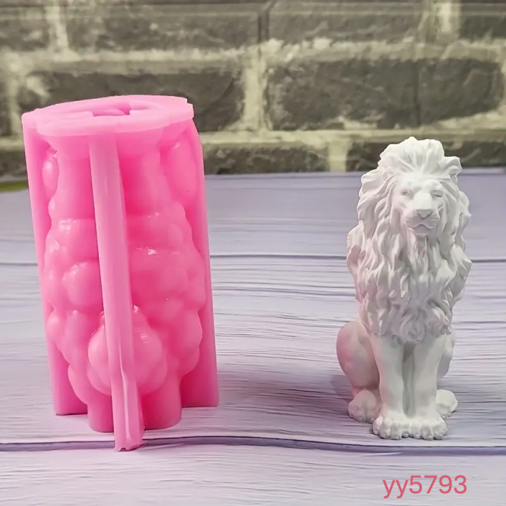  YY5793 Aslan Figürlü Dekoratif Obje ve Mum Silikon Kalıp • El Yapımı Güç Sembolü Tasarım ve Hediye Seçeneği!