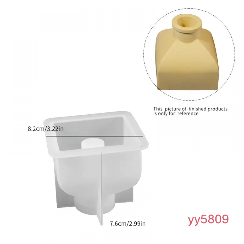  YY5809 Köşeli Şişe Formlu Dekoratif Vazo Silikon Kalıp • El Yapımı Modern Tasarım ve Özel Günler için Hediye Seçeneği!