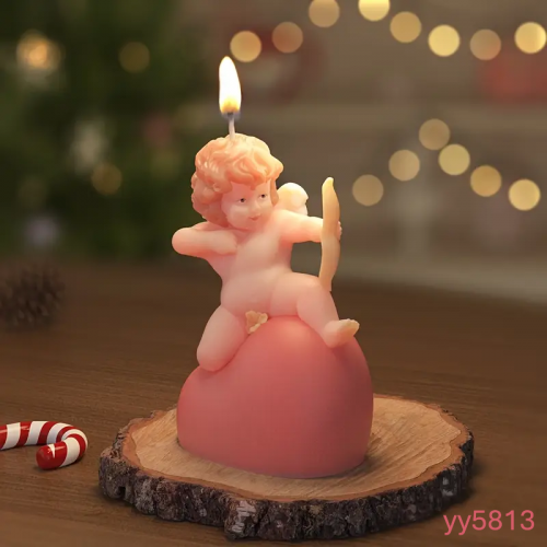 Okçu Melek Figürlü Dekoratif Mum Silikon Kalıp • El Yapımı Romantik Tasarım ve Özel Günler için Hediye Seçeneği!