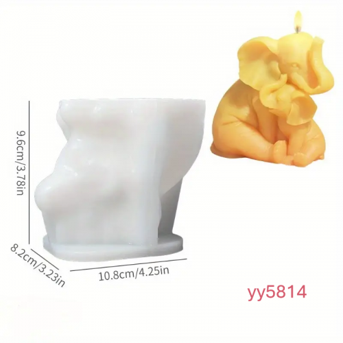 Fil ve Yavru Fil Figürlü Dekoratif Mum Silikon Kalıp • El Yapımı Anlamlı Tasarım ve Özel Günler için Hediye Seçeneği!