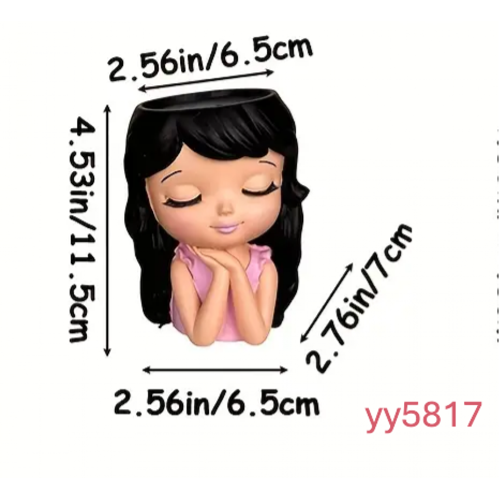  YY5817 Kız Figürlü Dekoratif Sukulent Silikon Kalıp • El Yapımı Duygusal Tasarım ve Özel Günler için Hediye Seçeneği!