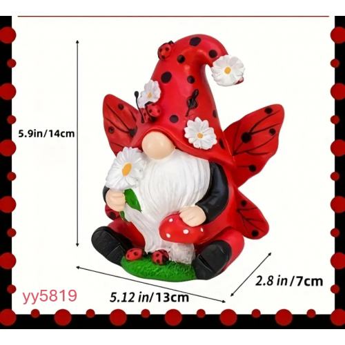 Uğur Böcekli Cüce Figürlü Dekoratif Biblo Silikon Kalıp • El Yapımı Neşeli Tasarım ve Özel Günler için Hediye Seçeneği!