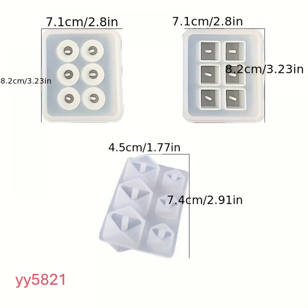 YY5821 Geometrik Mini Vazo Seti Silikon Kalıp • El Yapımı Modern Tasarım ve Özel Günler için Hediye Seçeneği!