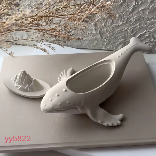 yy5822-Balina Figürlü Mumluk Silikon Kalıp