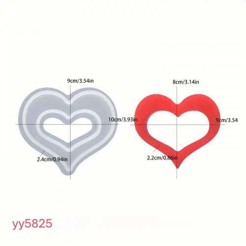 Dekoratif Kalp Seti Silikon Kalıp • El Yapımı Modern Tasarım ve Özel Günler için Hediye Seçeneği!