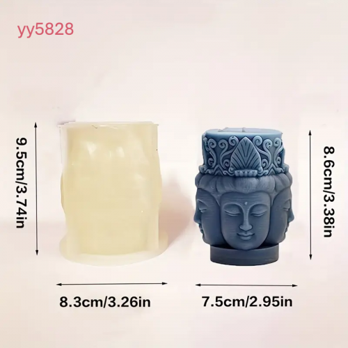 Çok Yüzlü Buda Figürlü Mum Silikon Kalıp • El Yapımı Spiritüel Tasarım ve Özel Günler için Hediye Seçeneği!