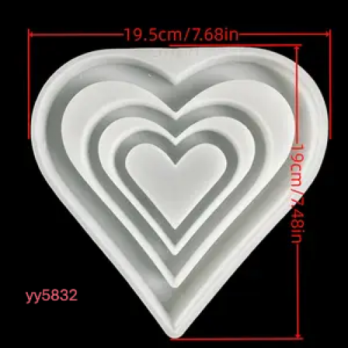 Katmanlı Kalp Tepsi Silikon Kalıp • El Yapımı Romantik Dekoratif Tabak ve Özel Günler için Hediye Seçeneği!