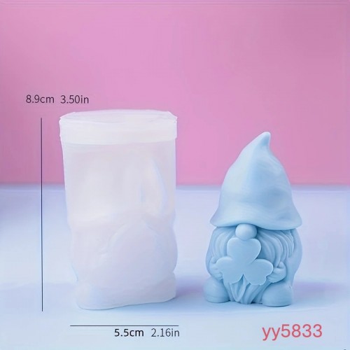 Yonca Tutucu Cüce Figürlü Dekoratif Biblo Silikon Kalıp • El Yapımı Sevimli Tasarım ve Özel Günler için Hediye Seçeneği!