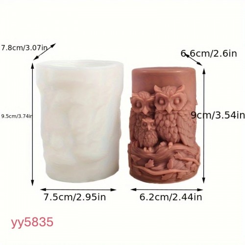 Baykuş Ailesi Temalı Silikon Kalıp • El Yapımı Mum ve Dekoratif Figür Üretimi için Özel Tasarım!