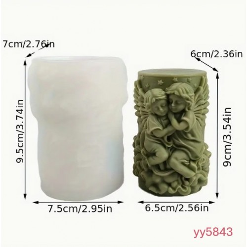 Melek Figürlü Silindir Mum Silikon Kalıp • El Yapımı Romantik Ambiyans ve Özel Gün Dekorları için Hediye Seçeneği!