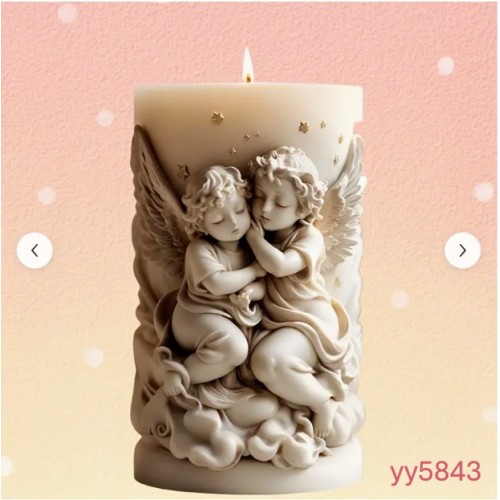 Melek Figürlü Silindir Mum Silikon Kalıp • El Yapımı Romantik Ambiyans ve Özel Gün Dekorları için Hediye Seçeneği!