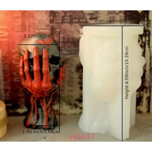 Kafatası Tasarımlı Mum Biblo Silikon Kalıp • El Yapımı Gotik Dekor ve Özel Günler için Hediye Seçeneği!