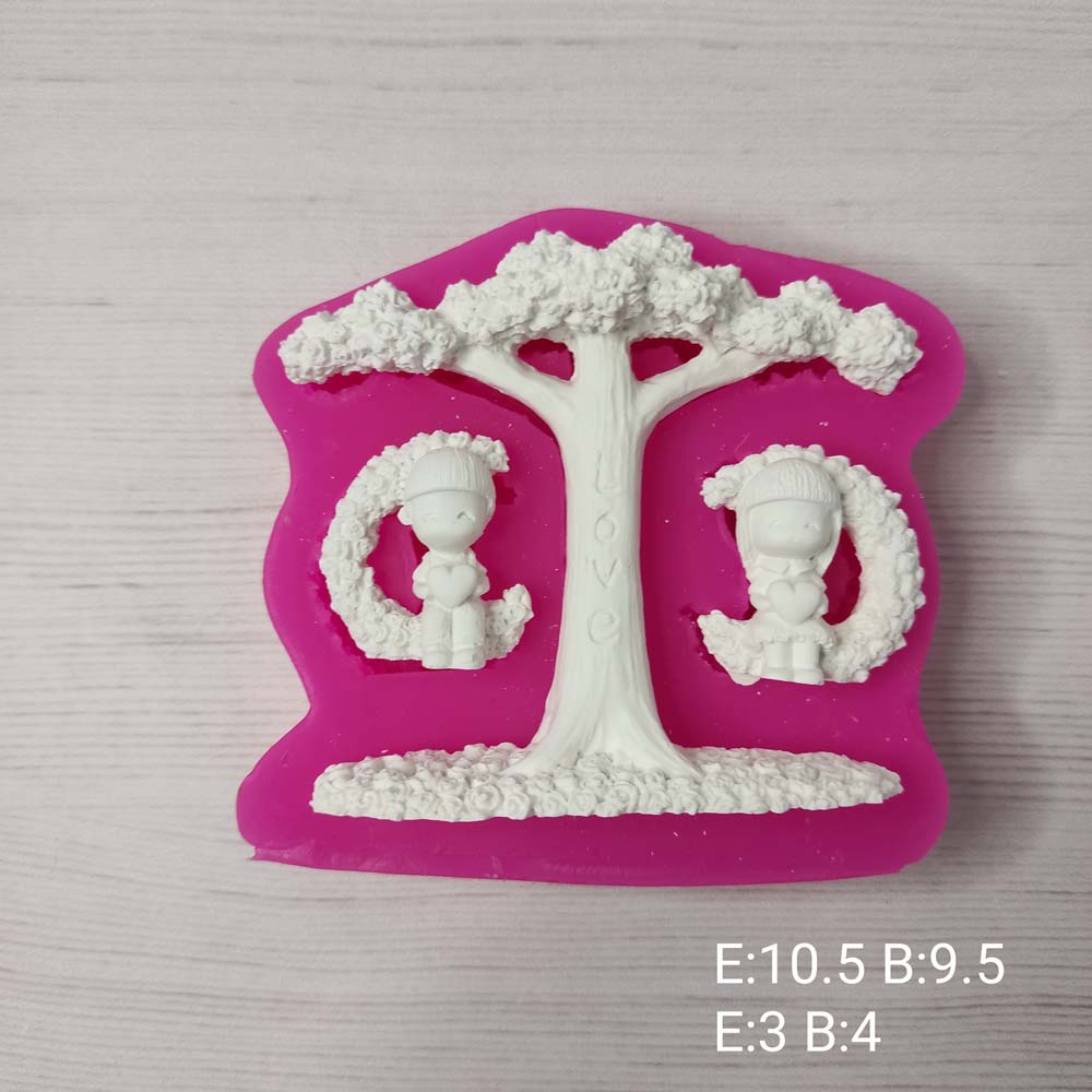 YY0009 Ağaç Salıncaktaki Sevgililer Silikon Kalıp