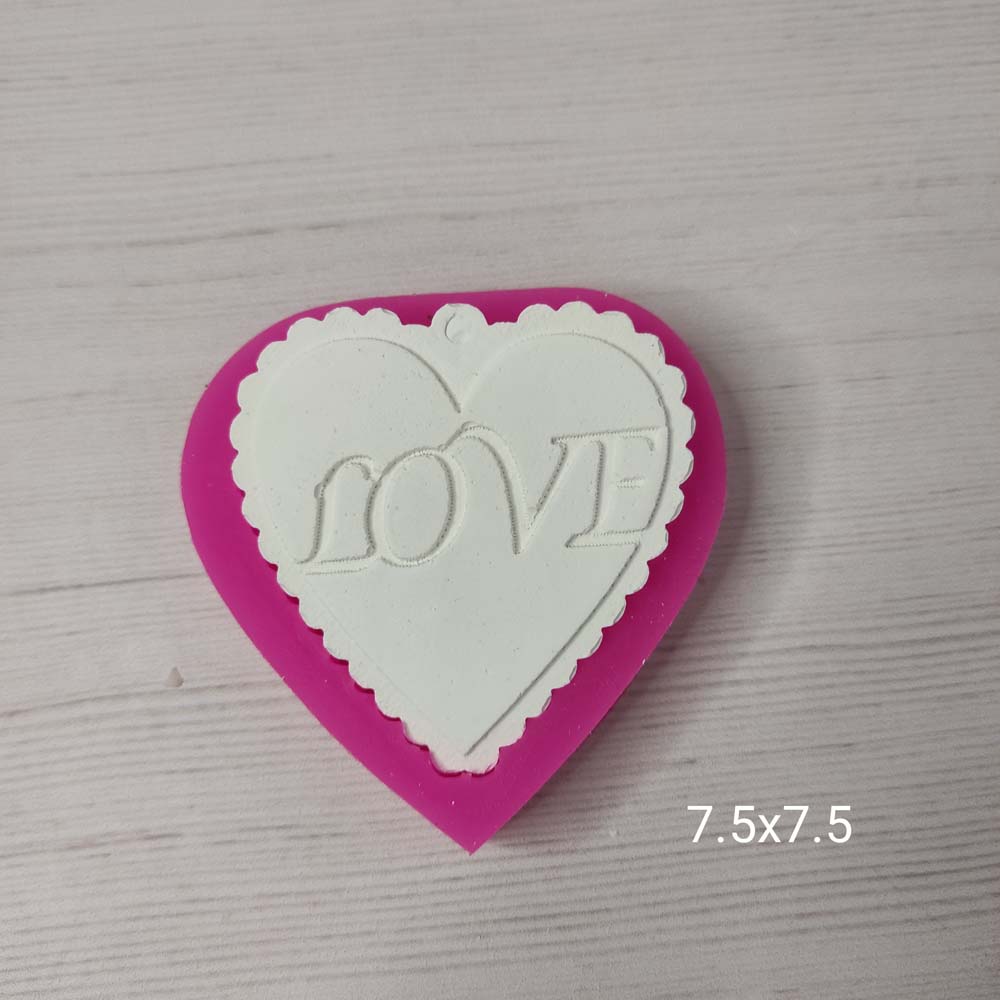 YY0094 Love Yazılı Kalp Silikon Kalıp
