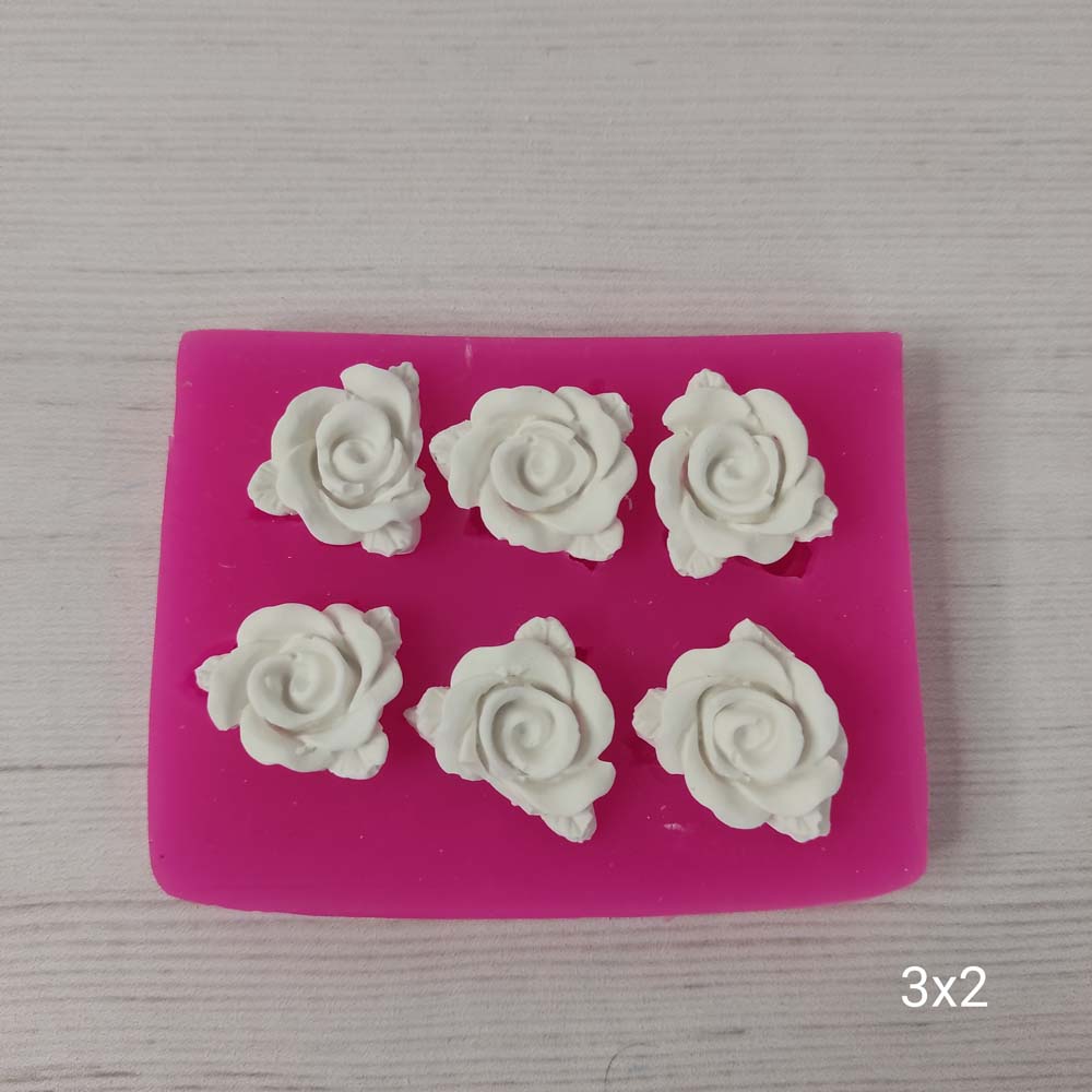 YY0130 Altılı Gül Silikon Kalıp