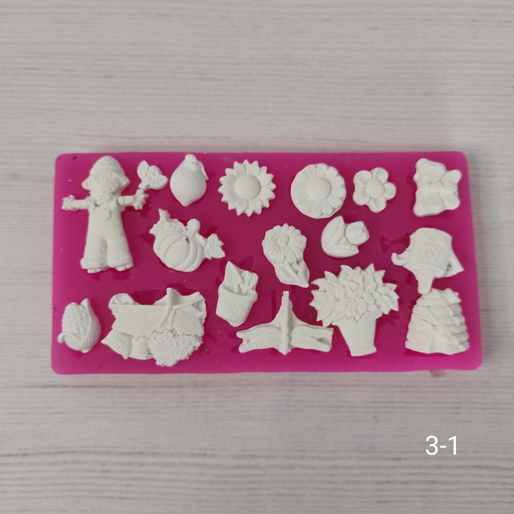 YY0135 Çoklu Çiçekli Bahçe Model Silikon Kalıp