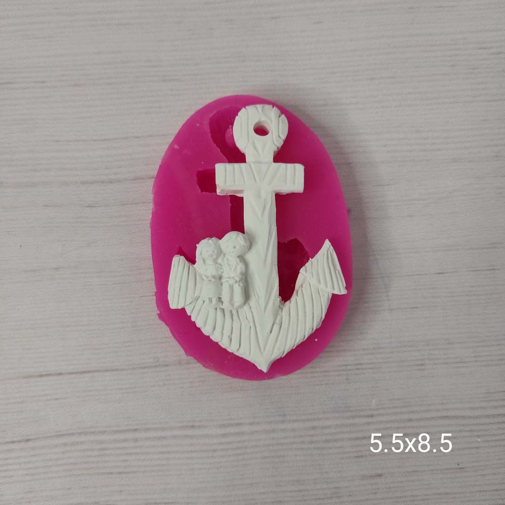 YY0160 Çapa Üzerinde Oturan Gelin Damat Silikon Kalıp