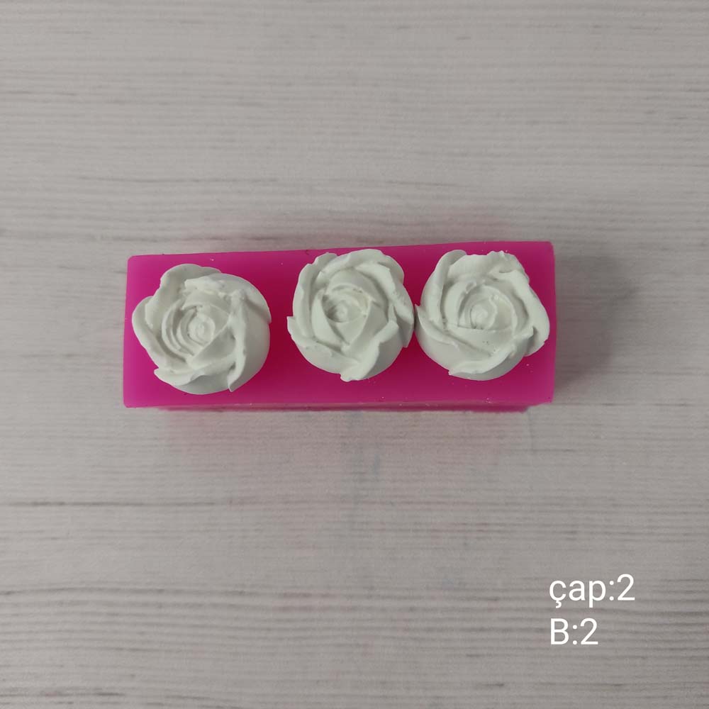 YY0173 Üçlü Fındık Gül Silikon Kalıp