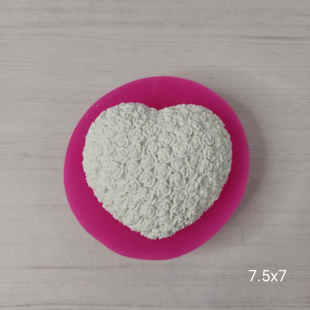 YY0180 Tomurcuk Gül Kalp Silikon Kalıp