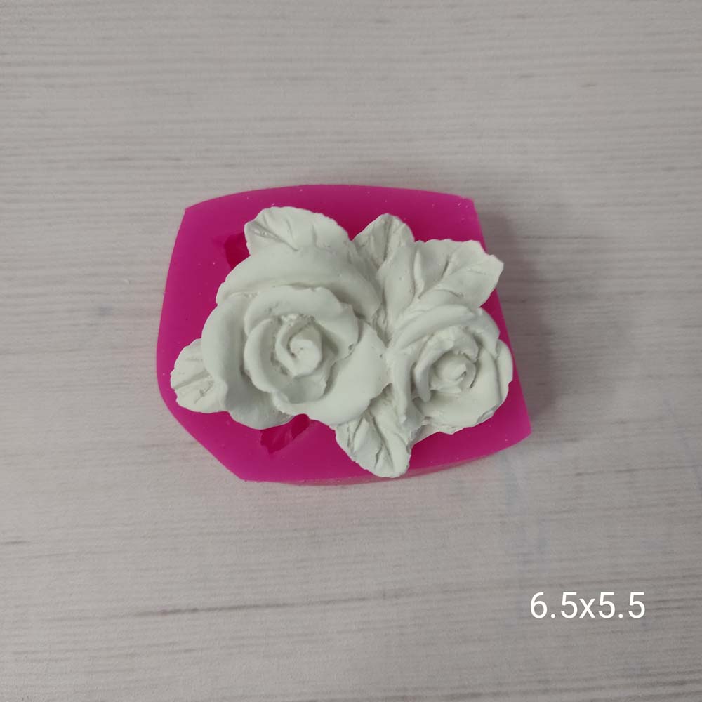 YY0183 İki Başlı Gül Yapraklı Silikon Kalıp
