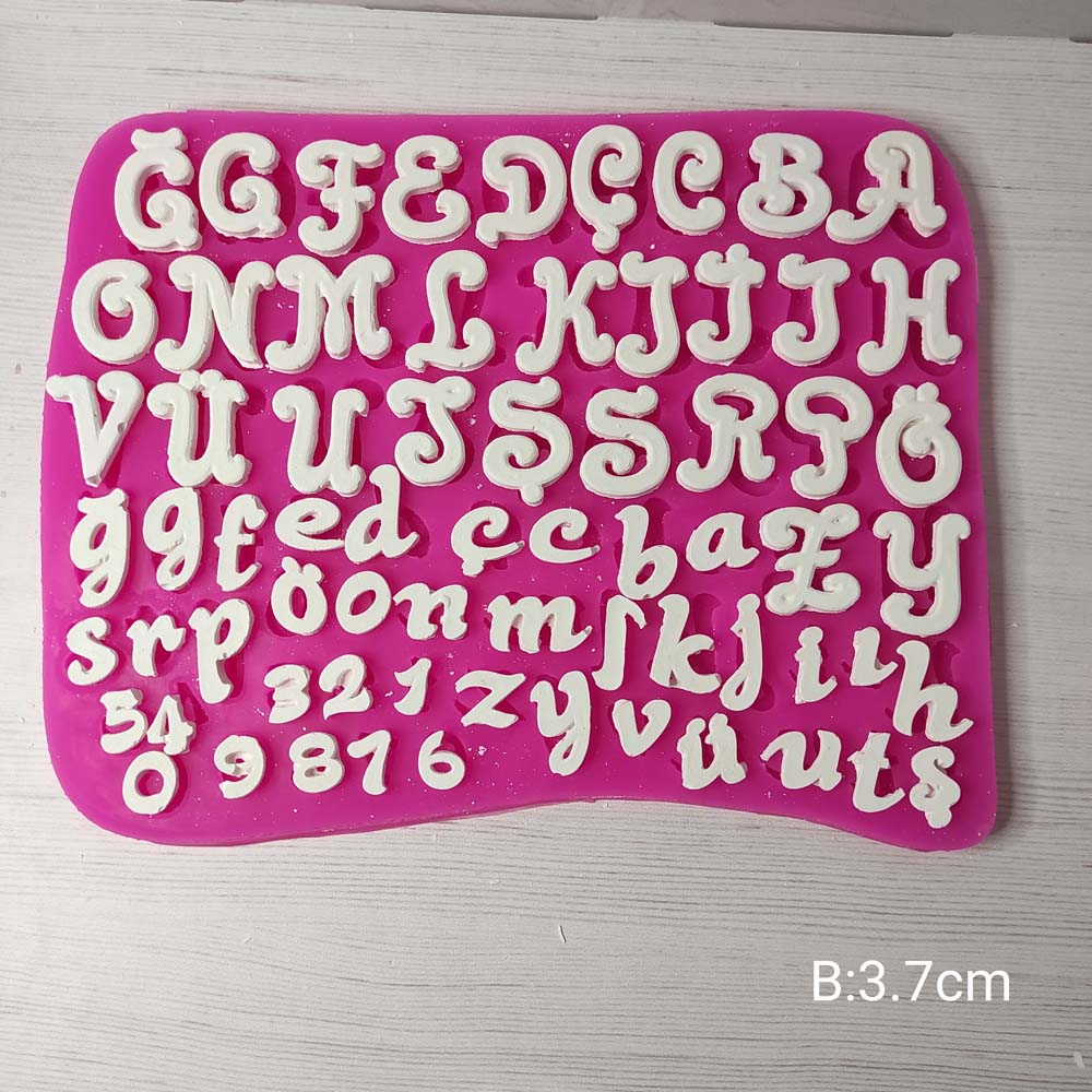 YY0227 Büyük-Küçük Harf Rakam Silikon Kalıp