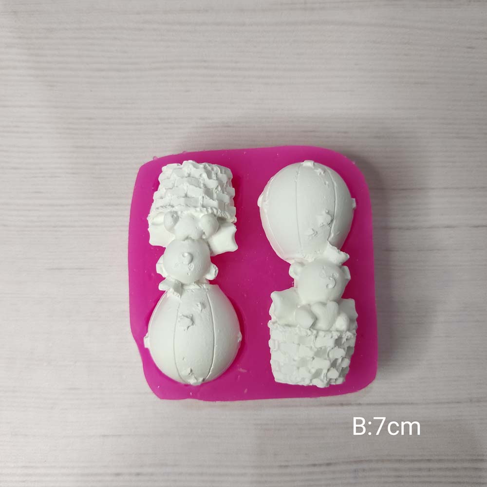 YY0291 Uçan Balonda Ayıcıklar Silikon Kalıp