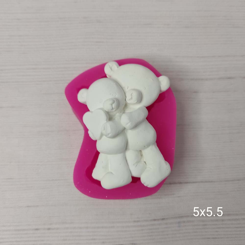 YY0309 Sarılan Sevgili Ayıcıklar Silikon Kalıp