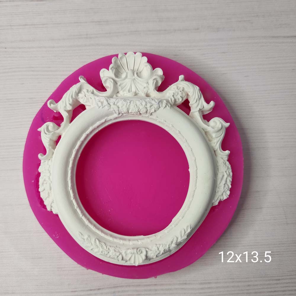 YY0344 Çevresi Desenli Yuvarlak Çerçeve Silikon Kalıp