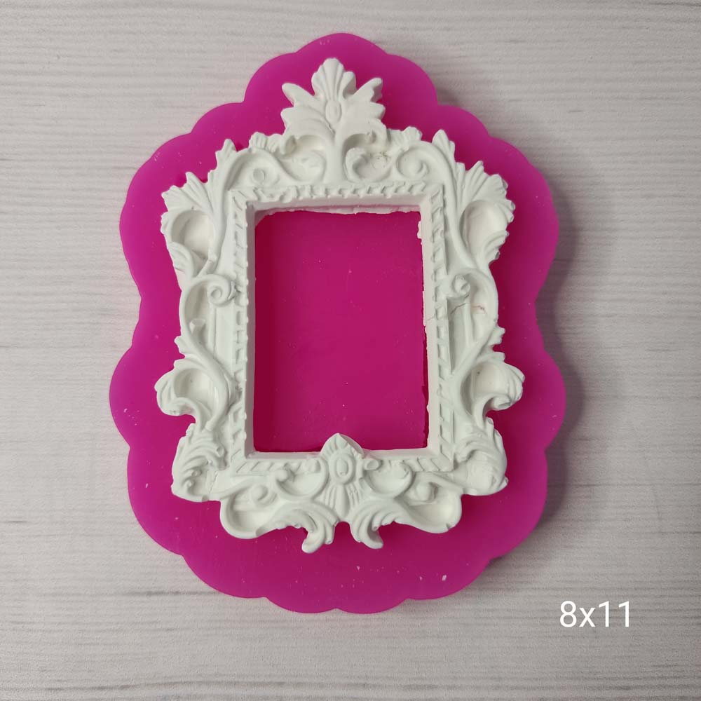 YY0349 Kenarları Oymalı Dikdörtgen Çerçeve Silikon Kalıp