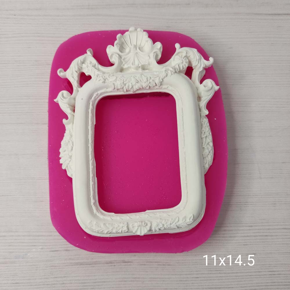YY0350 Çiçek Oymalı Dikdörtgen Çerçeve Silikon Kalıp