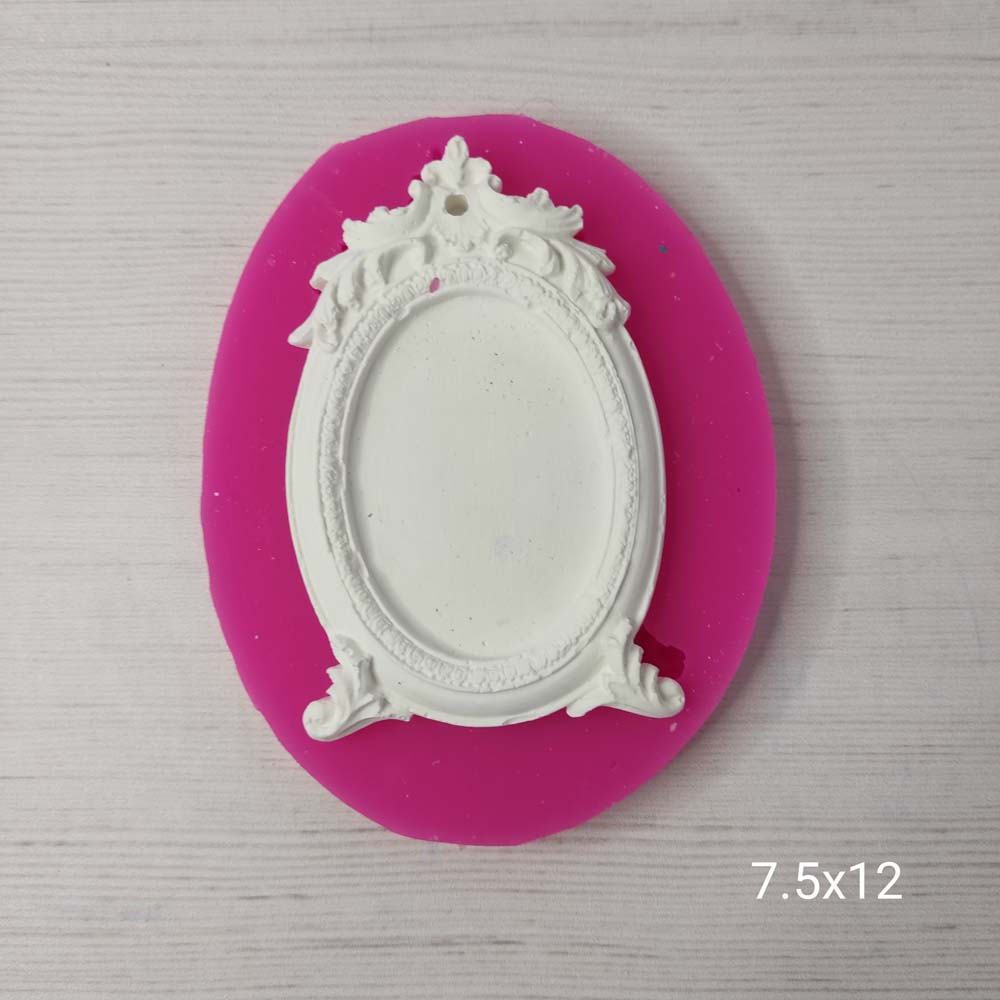 YY0352 Kenarları Desenli Elips Çerçeve Silikon Kalıp YY0352 Kenarları Desenli Elips Çerçeve Silikon Kalıp