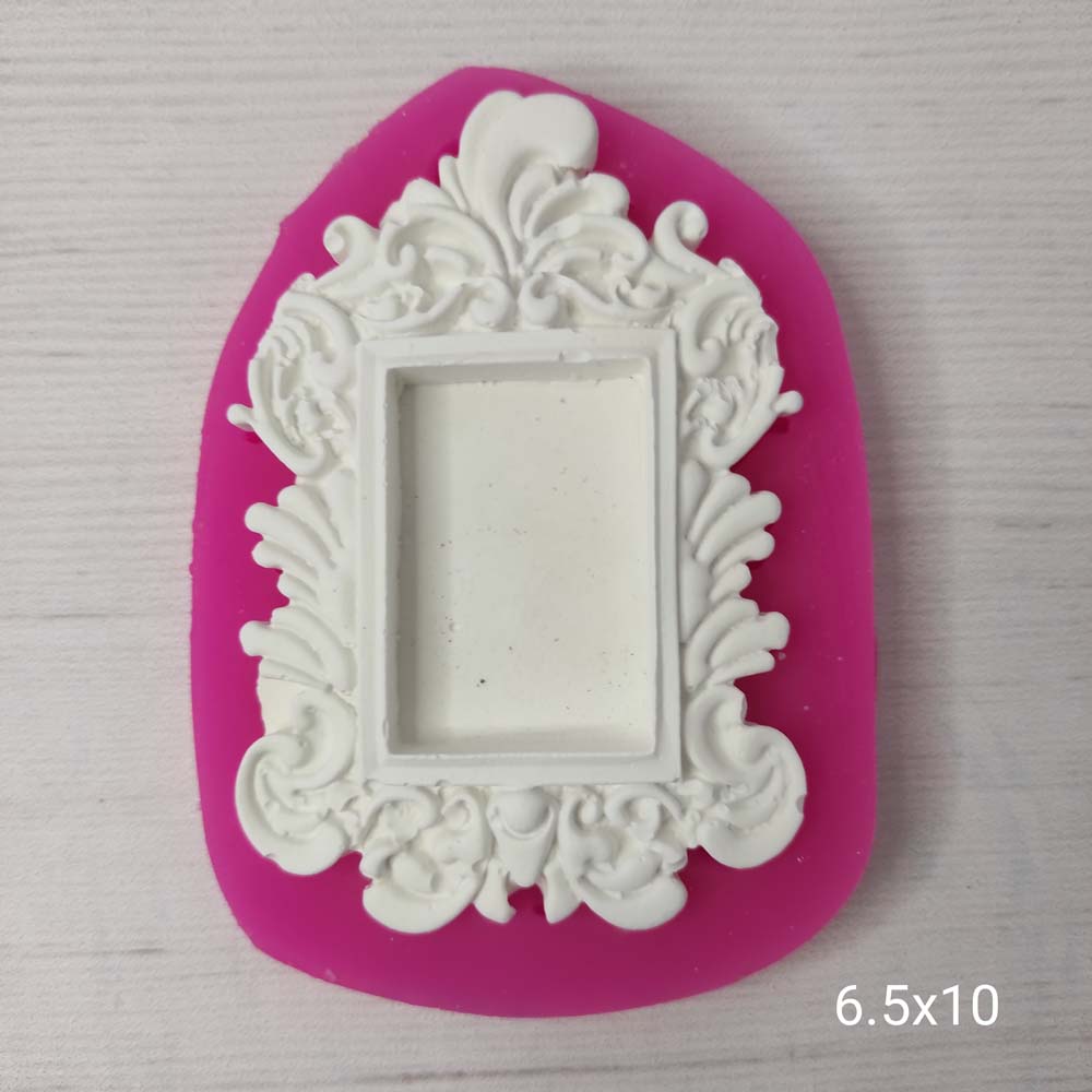 YY0354 Kenarları Oymalı İçi Dikdörtgen Çerçeve Silikon Kalıp
