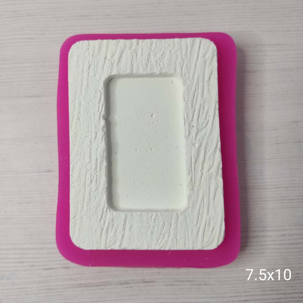 YY0366 Kenarı Dokulu Dikdörtgen Çerçeve Silikon Kalıp