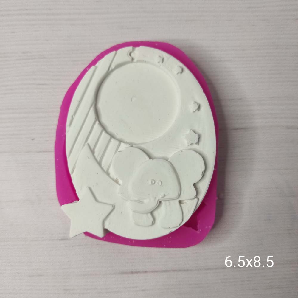 YY0382 Fil Ay Yıldız Elips Çerçeve Silikon Kalıp