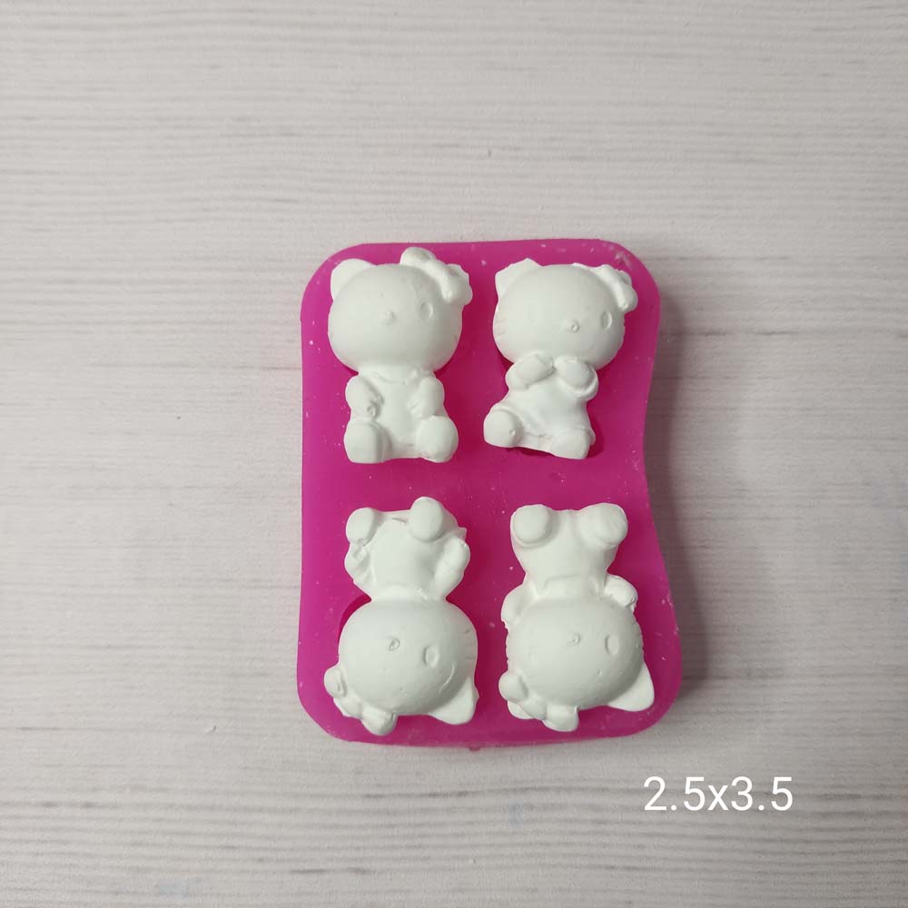 YY0398 Dörtlü Hello Kitty Silikon Kalıp
