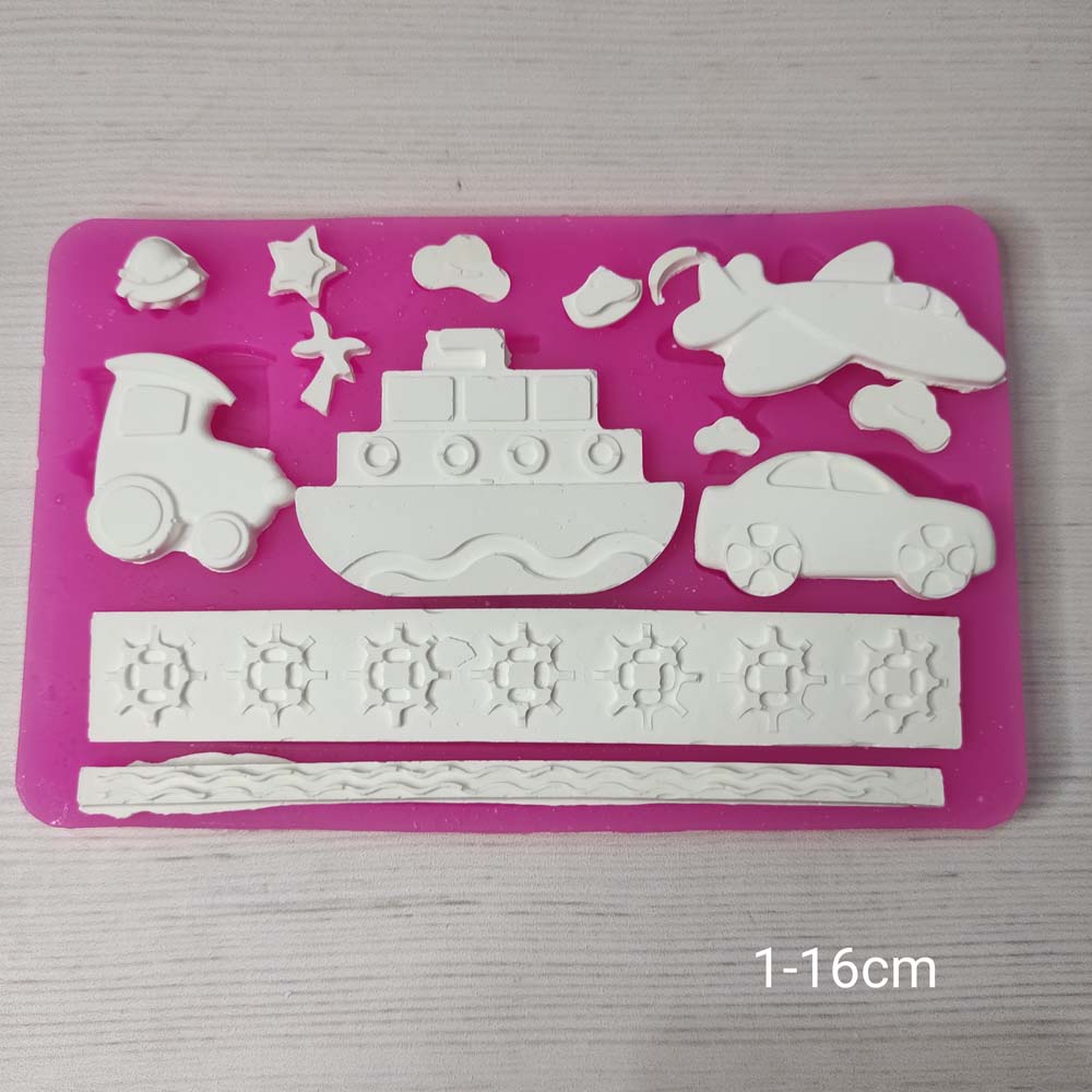 YY0541 Çocuk Modelleri Gemi Araba Uçak Tren Silikon Kalıp