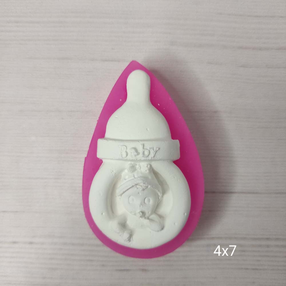 YY0564 Baby Yazılı Bebekli Biberon Silikon Kalıp