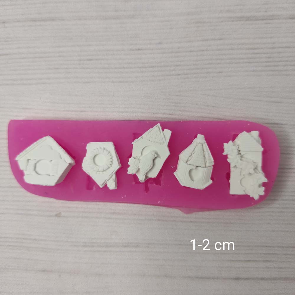 YY0580 Beşli Kuş Evleri Silikon Kalıp