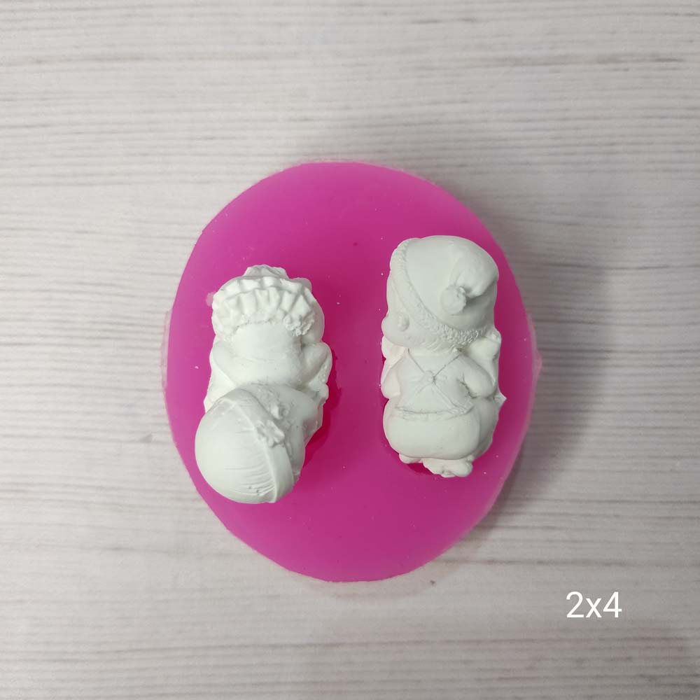 YY0638 Yüz Üstü Uyuyan Kız ve Erkek Bebek Silikon Kalıp