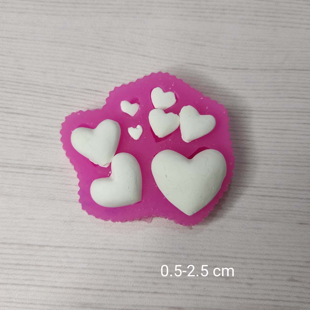 YY0650 Farklı Boyutlarda Çoklu Kalp Silikon Kalıp