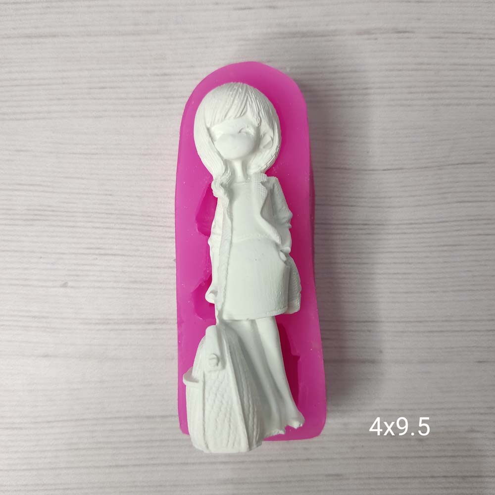 YY0652 Eli Cebinde Çantalı Kız Silikon Kalıp