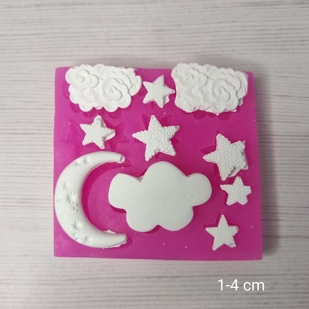 YY0677 Yıldız Bulut Ay Figürleri Silikon Kalıp