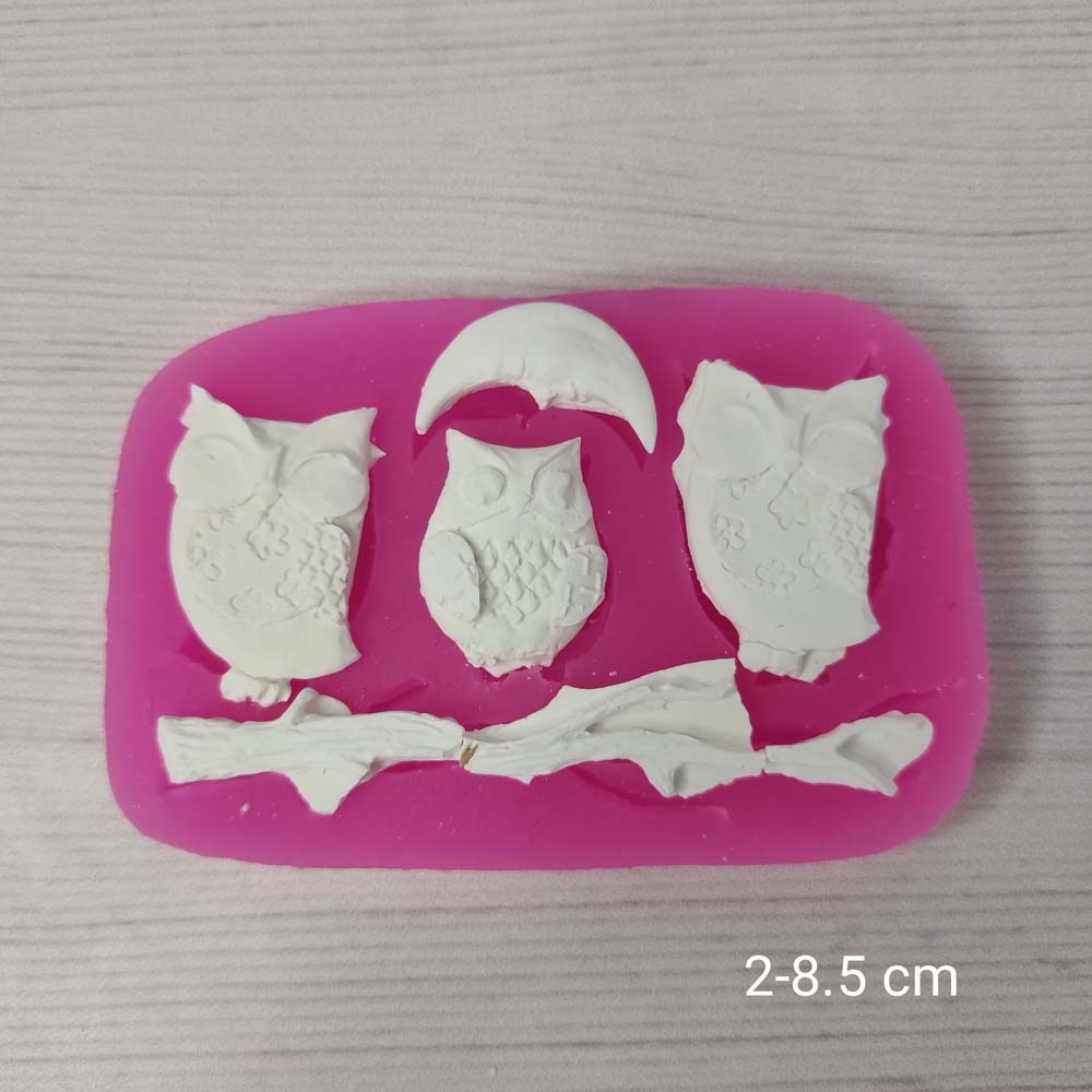 YY0698 Baykuşlar ve Ağaç Dalı Silikon Kalıp