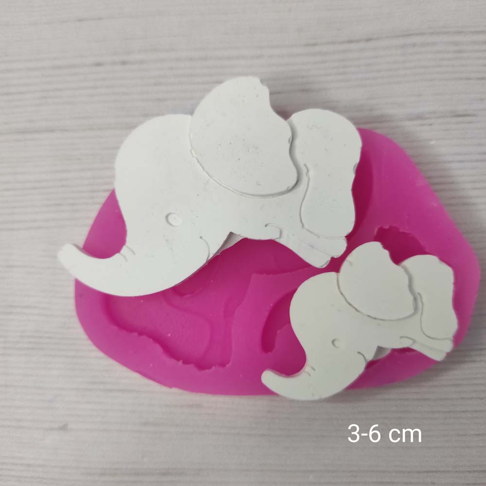 YY0711 Anne ve Yavru Fil Silikon Kalıp