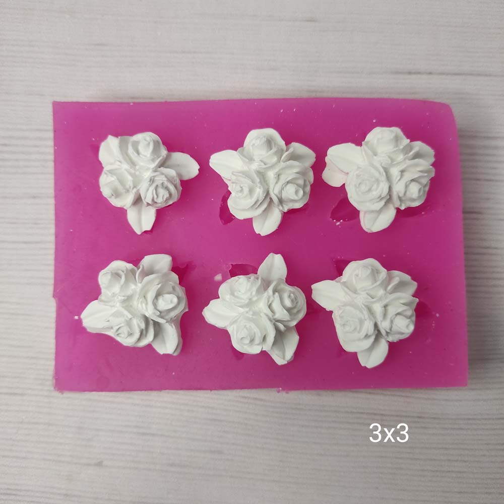 YY0727 Altılı Gül Demeti Silikon Kalıp