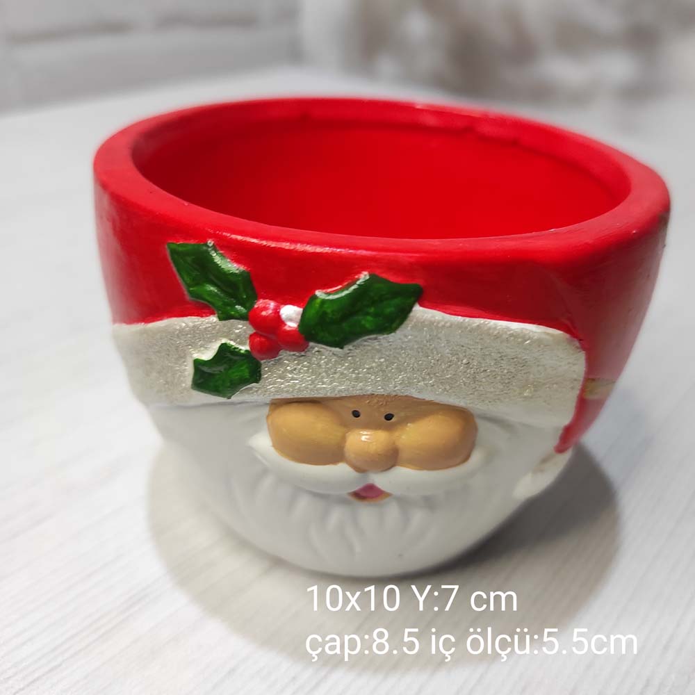 YY0857 Noel Baba Figürlü Saksı Silikon Kalıp