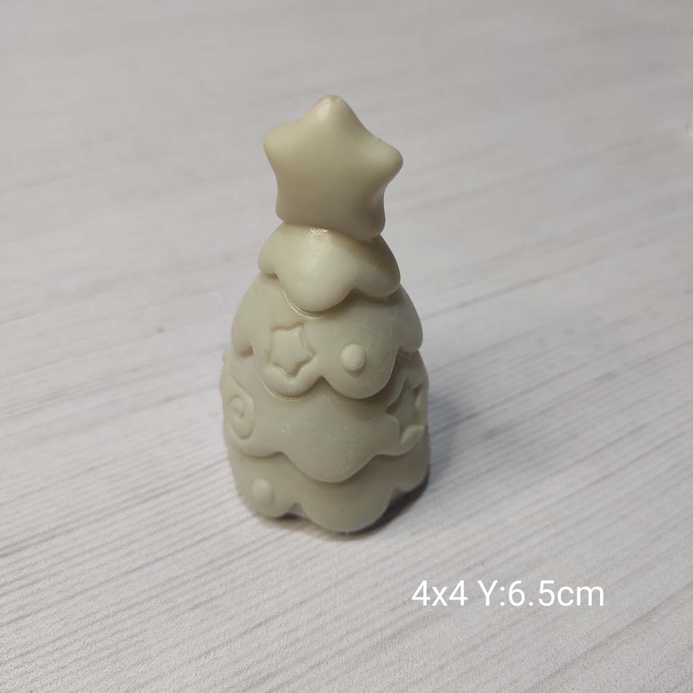 YY0905 Yıldızlı Tombul Çam Ağacı Silikon Kalıp