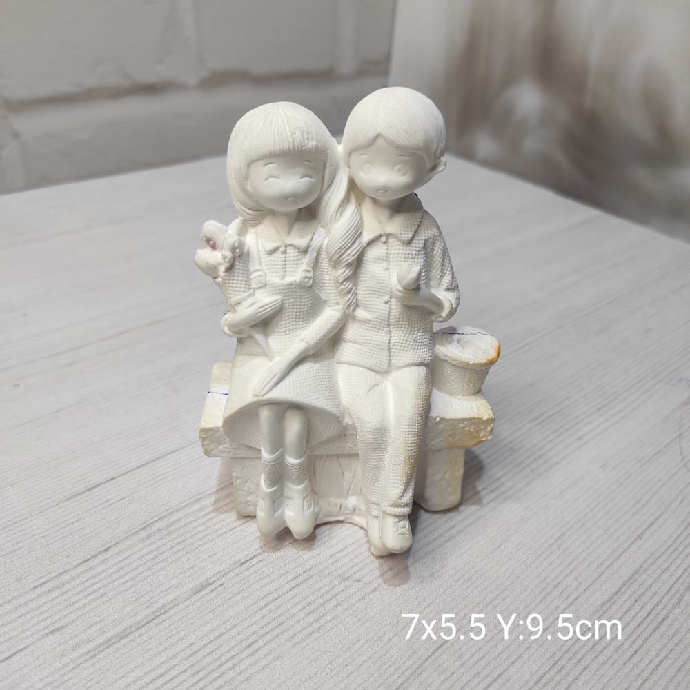 YY0966 Bankta Oturan Sevgililer Biblo Silikon Kalıp